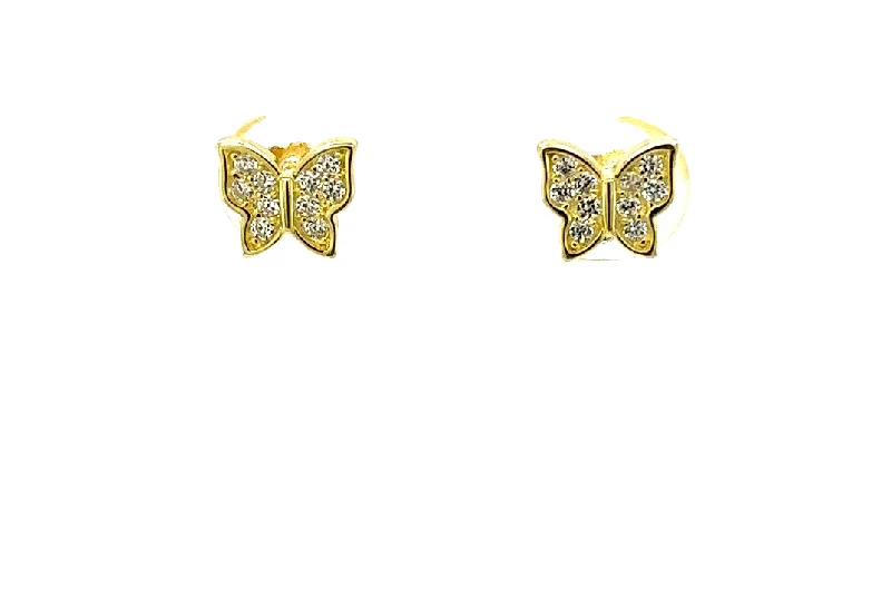 Ladies bold gold earrings-Butterfly Stud Earrings