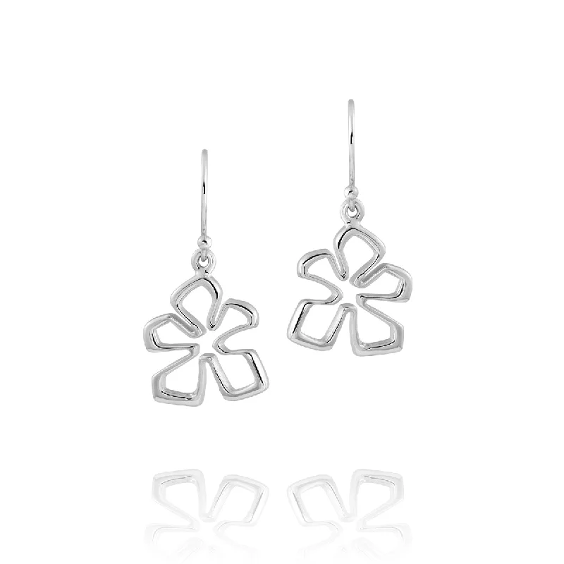 Ladies luxury diamond earrings-Small Open Tiki Flower Earrings