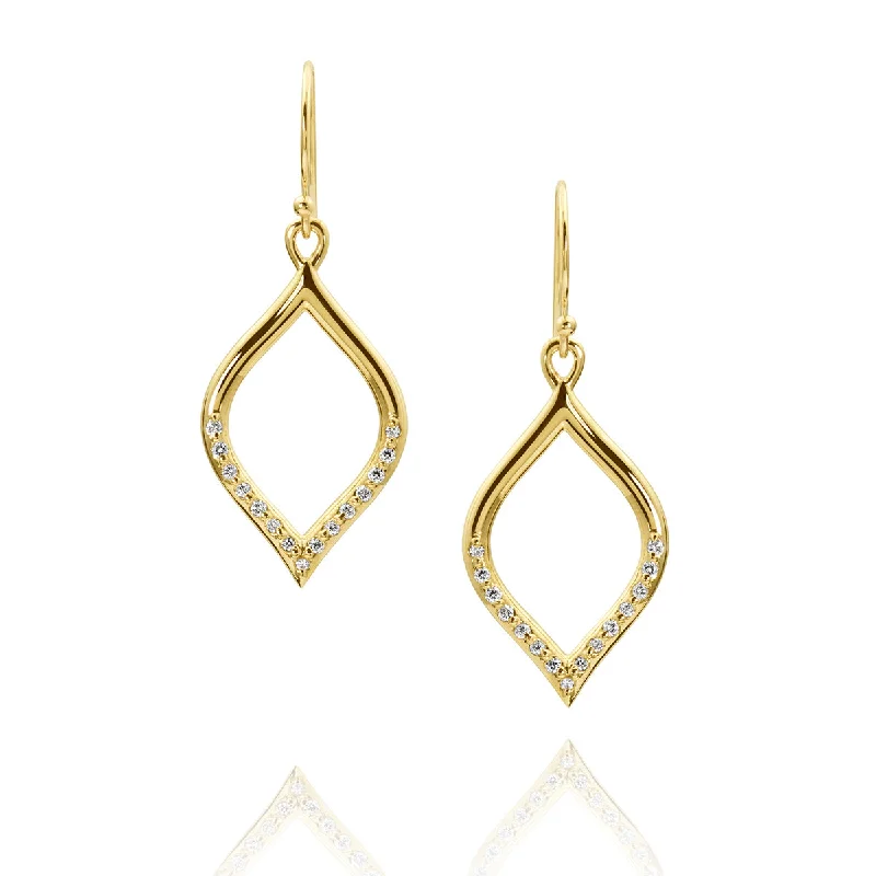 Ladies luxurious earrings-14K Drops with Diamonds