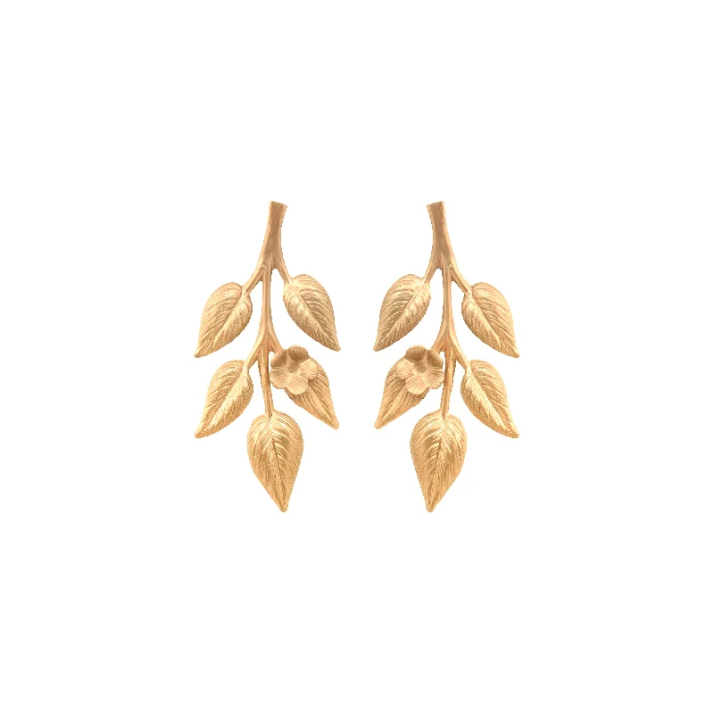 Ladies gold stud earrings-Spring Bough Earrings