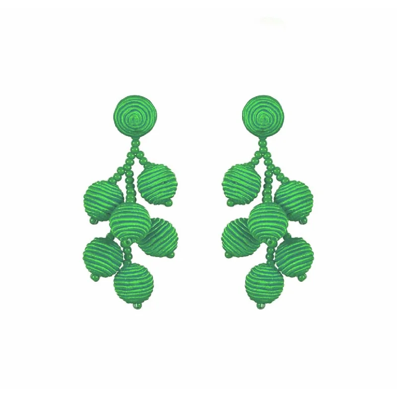 Ladies black diamond earrings-Green Mini Gumball