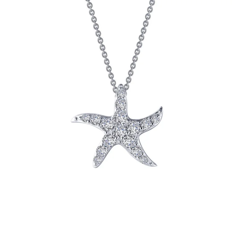 Ladies multi-chain necklace-Whimsical Starfish Necklace