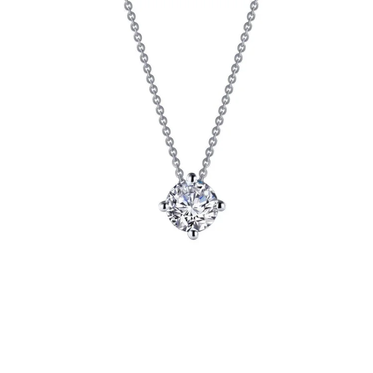 Ladies fashion chain necklace-1.5 CTW Solitaire Necklace