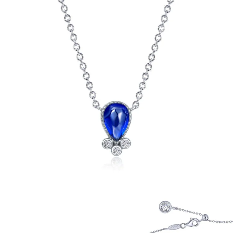 Ladies cross necklace-Fancy Lab-Grown Sapphire Necklace