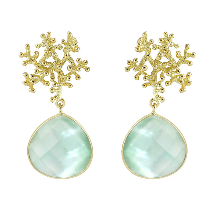 Ladies elegant earrings-Aqua coral