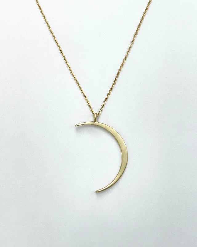 Ladies sapphire necklace-Carla Caruso Crescent Moon Necklace