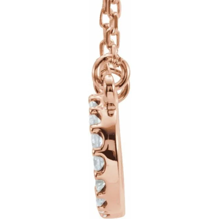 Ladies name necklace-14K Rose 1/6 CTW Natural Diamond Infinity 17" Necklace