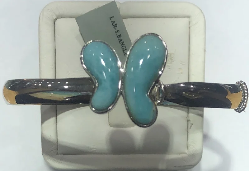 Sterling Silver Larimar Bangle