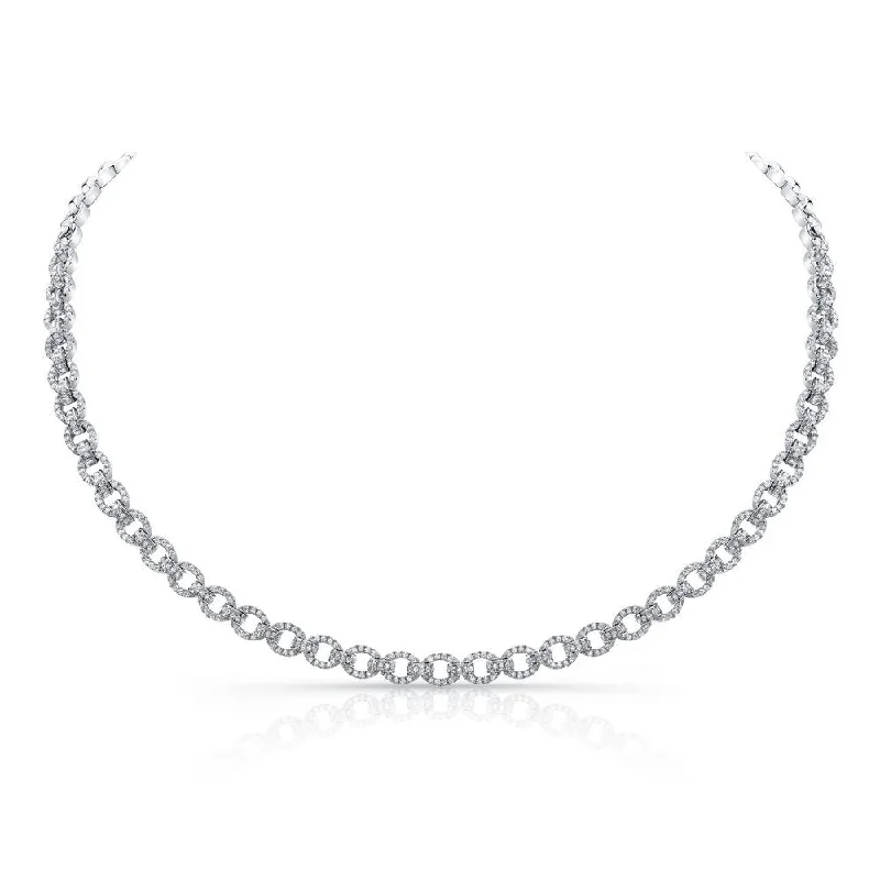 Ladies dainty necklace-Uneek Diamond Pave Link Necklace