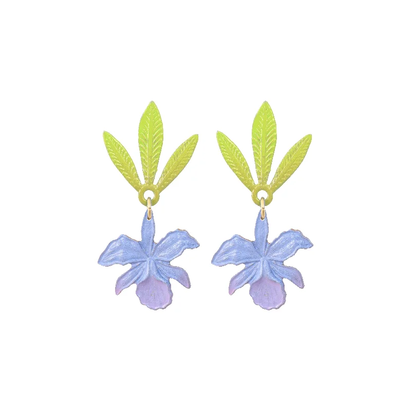 Ladies multi-colored earrings-Lilac Orchid Earrings