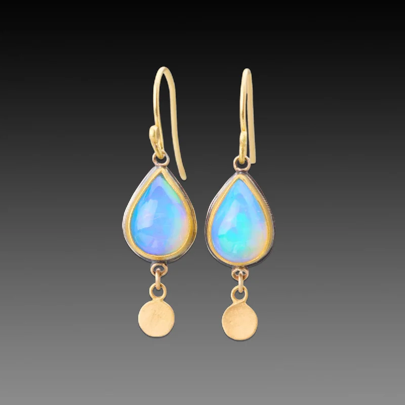 Ladies teardrop earrings-Opal Teardop Earrings