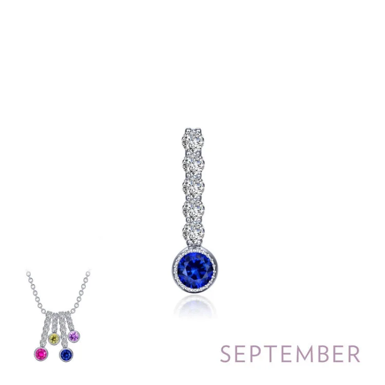 Ladies classic necklace-September Birthstone Love Pendant