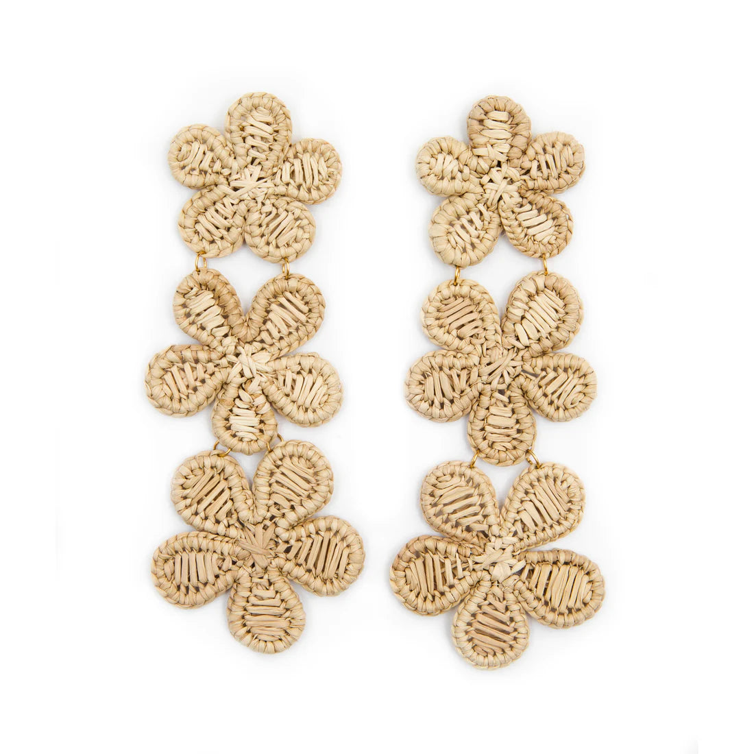 Ladies unique earrings-Rattan flower