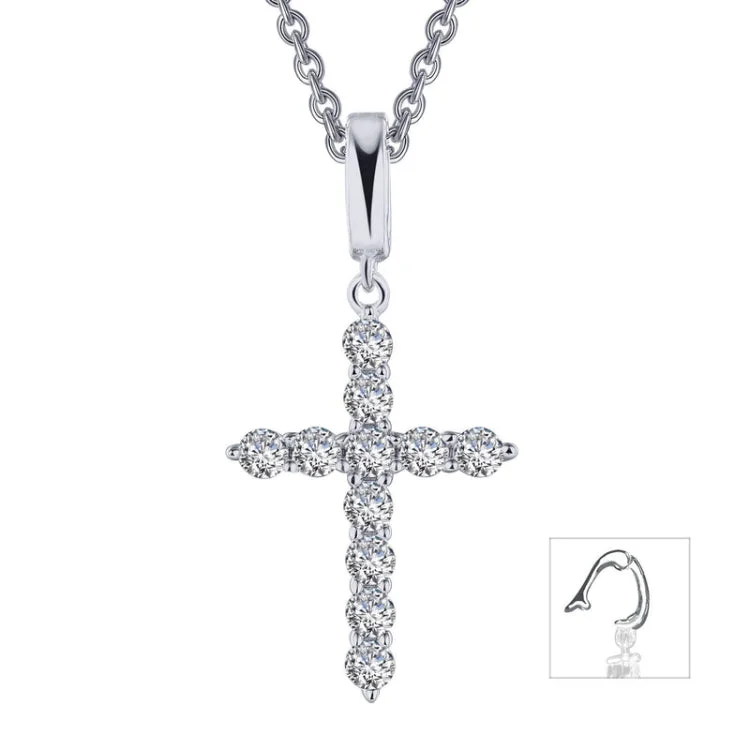 Ladies luxury diamond necklace-1.87 CTW Cross Pendant Necklace