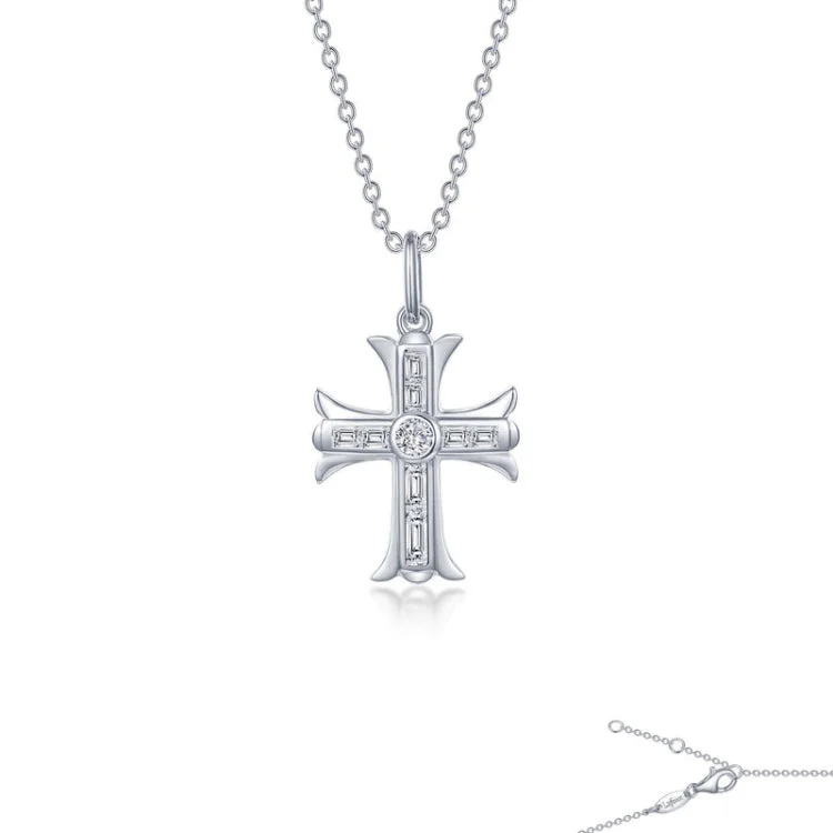 Ladies birthstone pendant necklace-0.90 CTW Cross Pendant Necklace