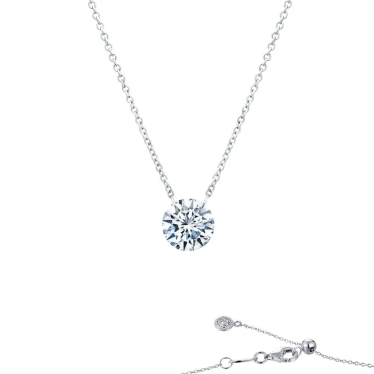 Ladies statement necklace-Frameless Solitaire Necklace