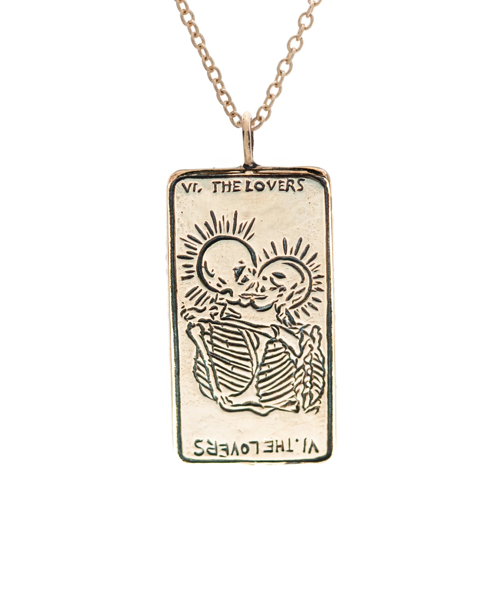 Ladies heart necklace-The Lovers II. Tarot Card Necklace - Ready-to-ship