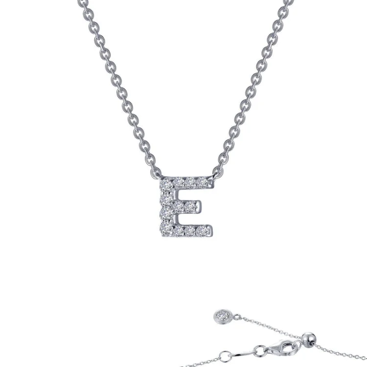 Ladies bridal necklace-Letter E Pendant Necklace