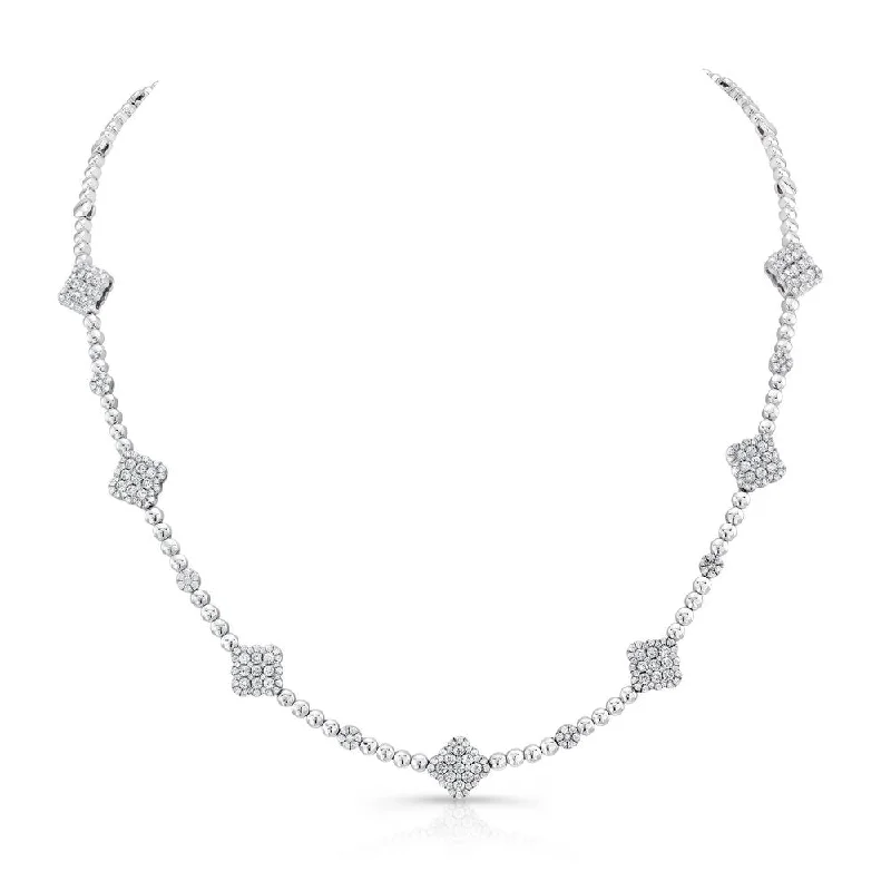 Ladies diamond pendant necklace-Uneek Bouquet Collection Cluster Necklace