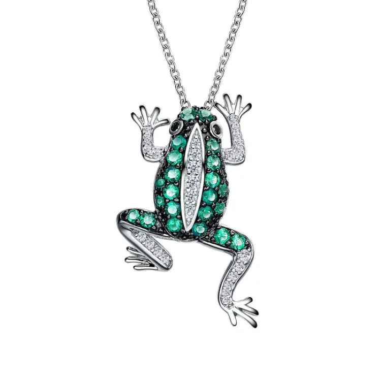 Ladies gold necklace-Whimsical Frog Necklace