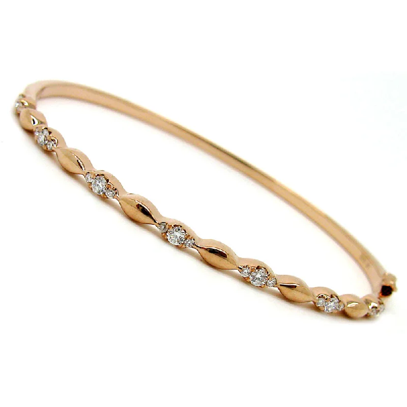 Ladies engraved gold bracelet-Diamond Bangle Bracelet