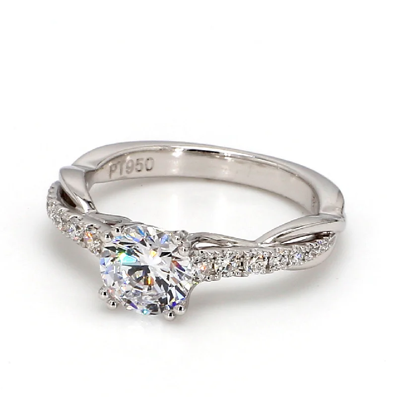 Ladies classic diamond engagement rings-Pave Engagement Ring