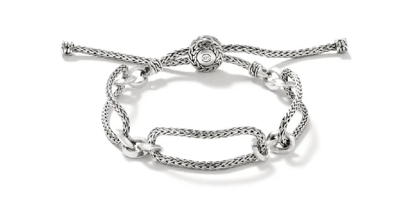 Ladies elegant bangle-JOHN HARDY Classic Chain Knife Edge Pull Through Silver Bracelet