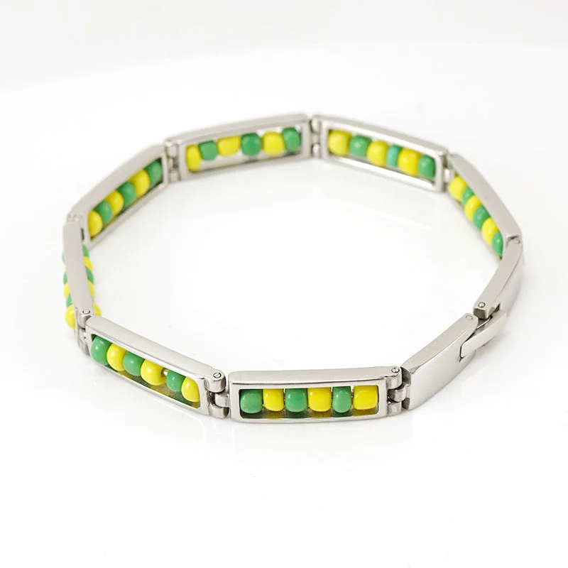 Steel Bracelet-Yellow + green