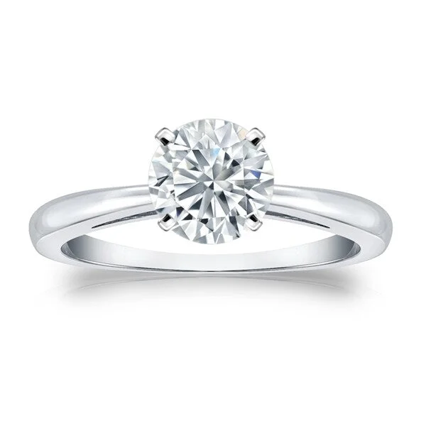 Ladies white gold engagement rings-Auriya Platinum 2 1/2ctw Round Solitaire Diamond Engagement Ring GIA Certified