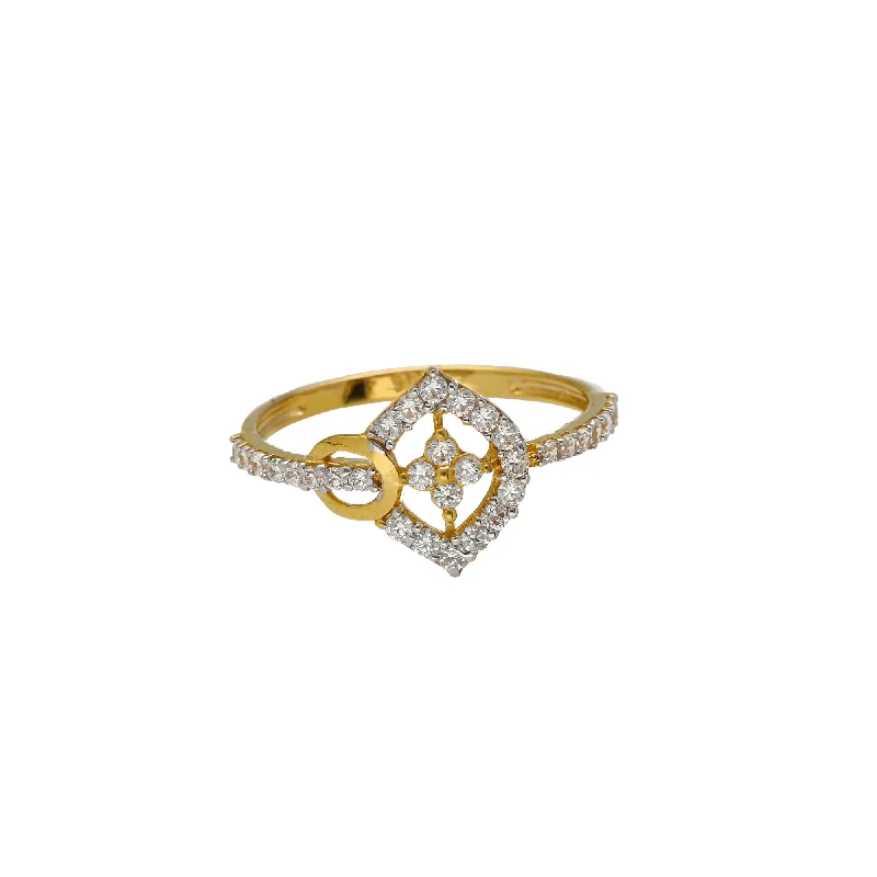 Ladies delicate ring-22K Yellow Gold & CZ Ring (1.8gm)