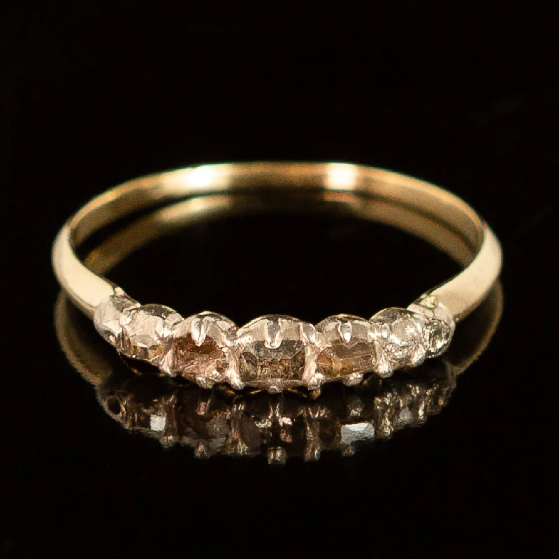 Ladies gold-plated ring-Table Cut Diamond Georgian Ring