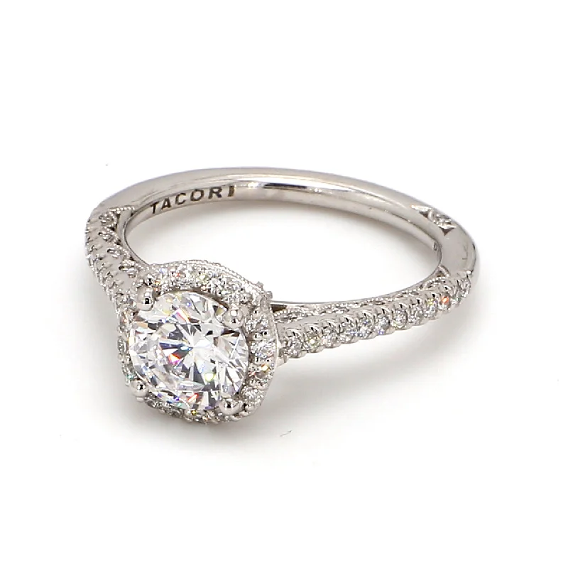 Ladies halo engagement rings-TACORI Petite Crescent Engagement Ring