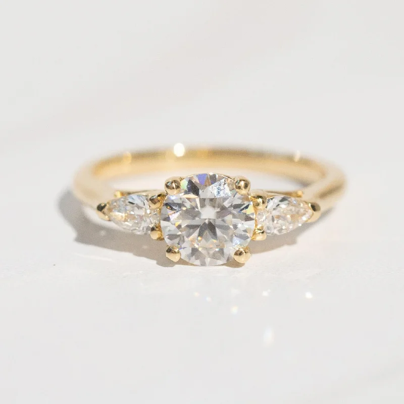 Ladies ring with diamonds-Acacia Ring with Moissanite