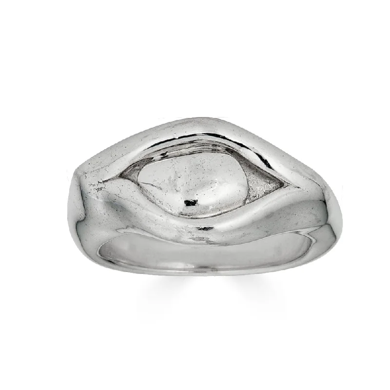 Ladies gold solitaire ring-Protective Eye Ring x The Hunt