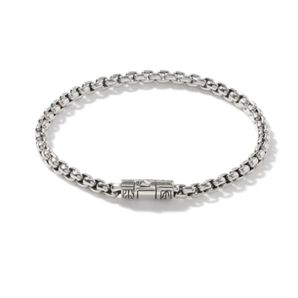 Ladies trendy bracelet-JOHN HARDY Men's Classic Box Chain 4mm Sterling Silver Bracelet