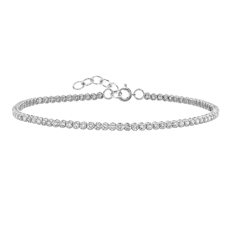 Ladies silver bangle set-Auriya 14K Gold Adjustable Lab Grown Round Diamond Tennis Bracelet 4.00 ct. tw. (E-F VS)