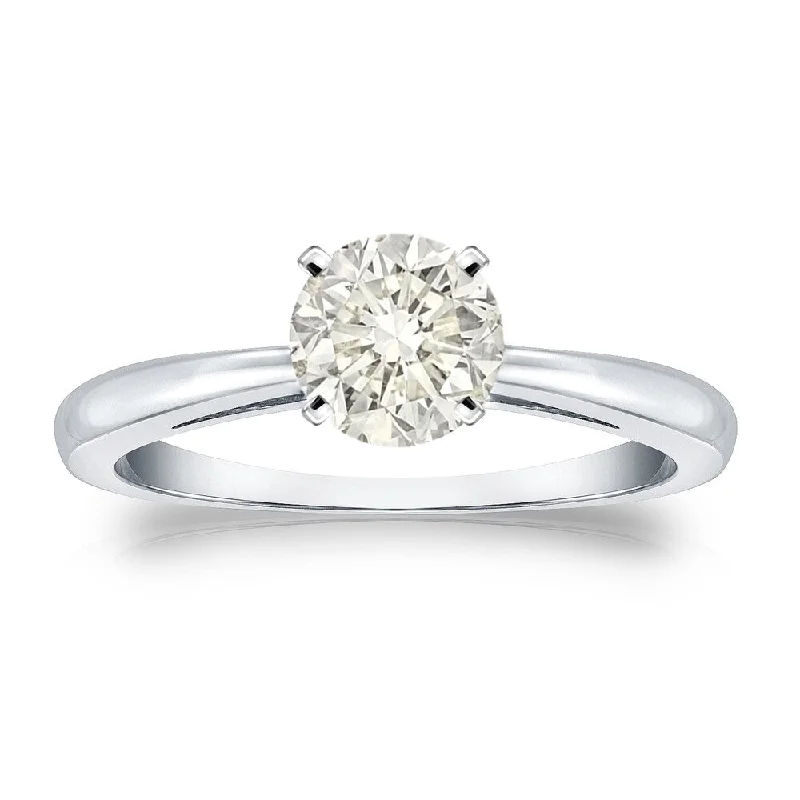 Ladies vintage engagement rings-Auriya 14k Gold 3/4 carat TW Round Solitaire Diamond Engagement Ring