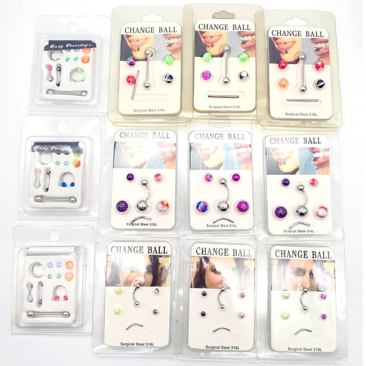 Ladies gold-plated ring-1 Set Lip Rings Simple Style Geometric Stainless Steel Plating Belly Ring Nose Ring Nose Studs