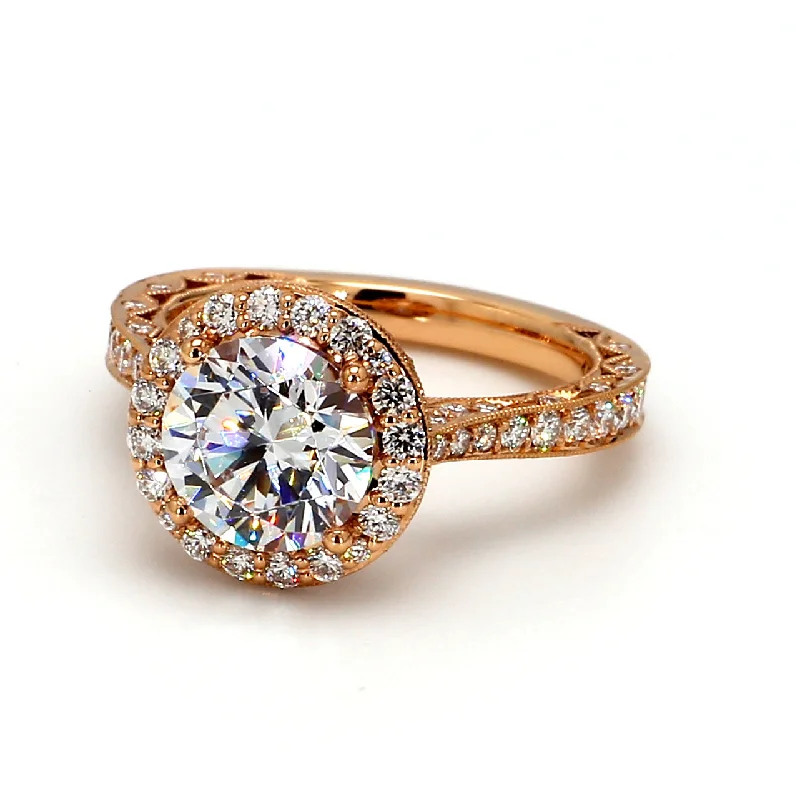 Ladies engagement rings with round-cut diamonds-TACORI Classic Crescent RoyalT Engagement Ring