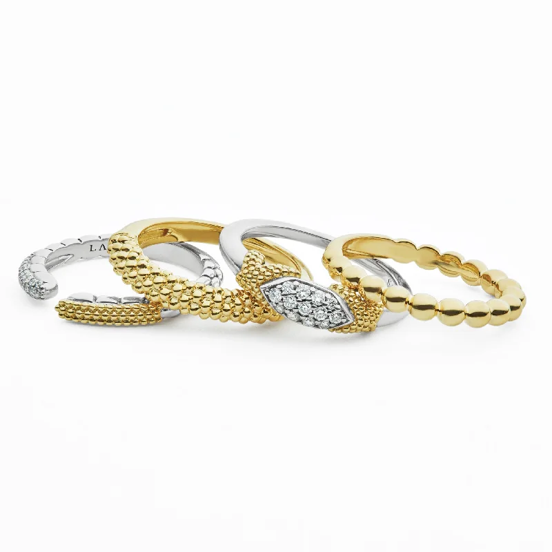 Ladies heart-shaped diamond ring-Stacking Rings Collection