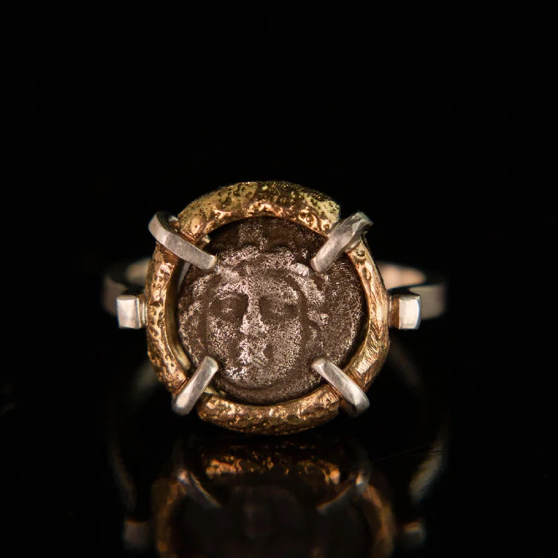 Ladies fashion statement ring-Relic Ancient Coin Ring No. 2