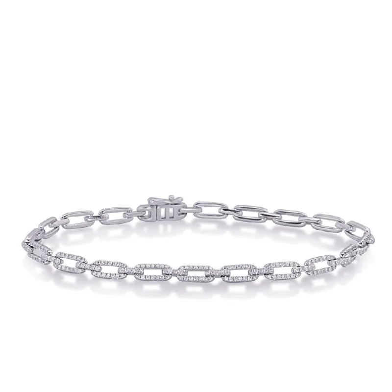 Ladies stackable bracelet-Diamond Link Bracelet