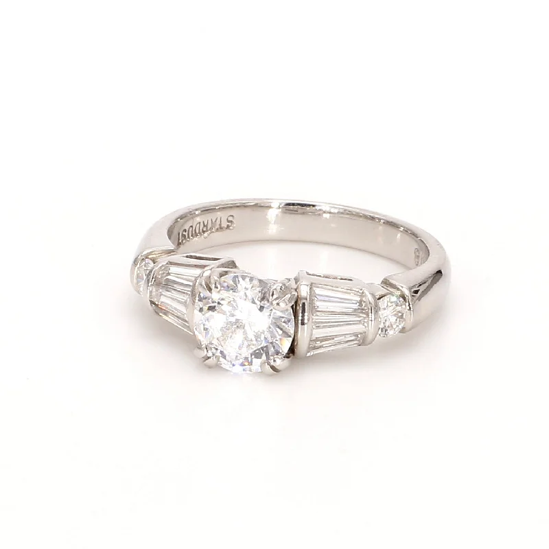 Ladies stackable engagement rings-Threestone Engagement Ring