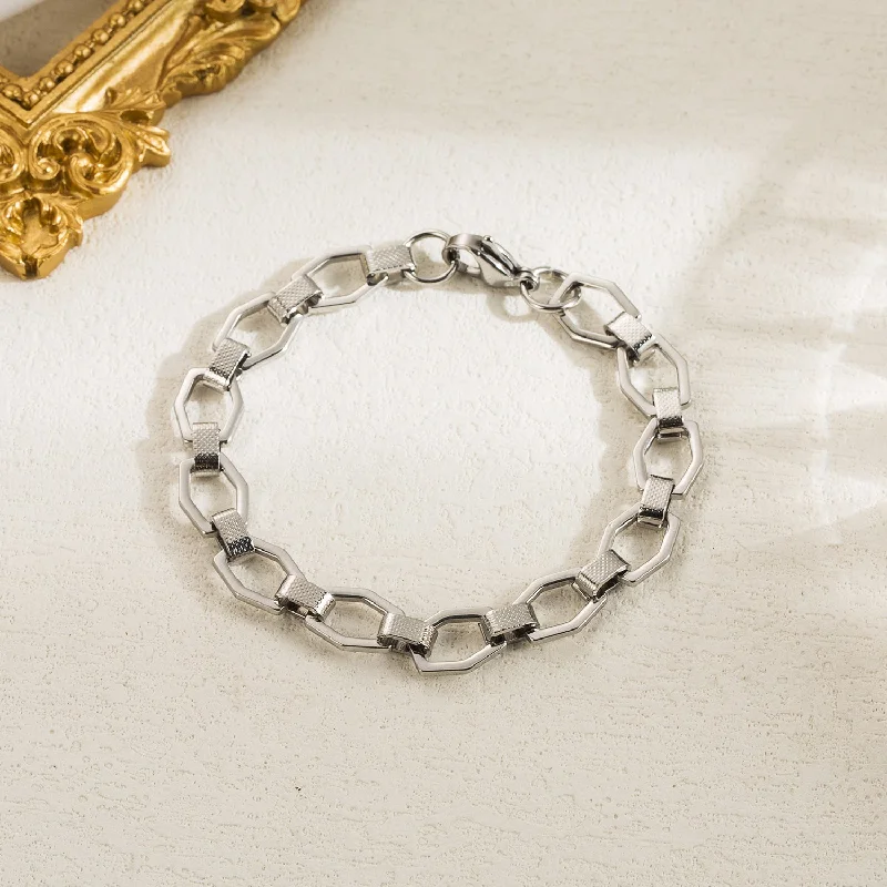 Ladies friendship bracelet-Simple Style Lips Rectangle Stainless Steel Plating 18k Gold Plated Bracelets