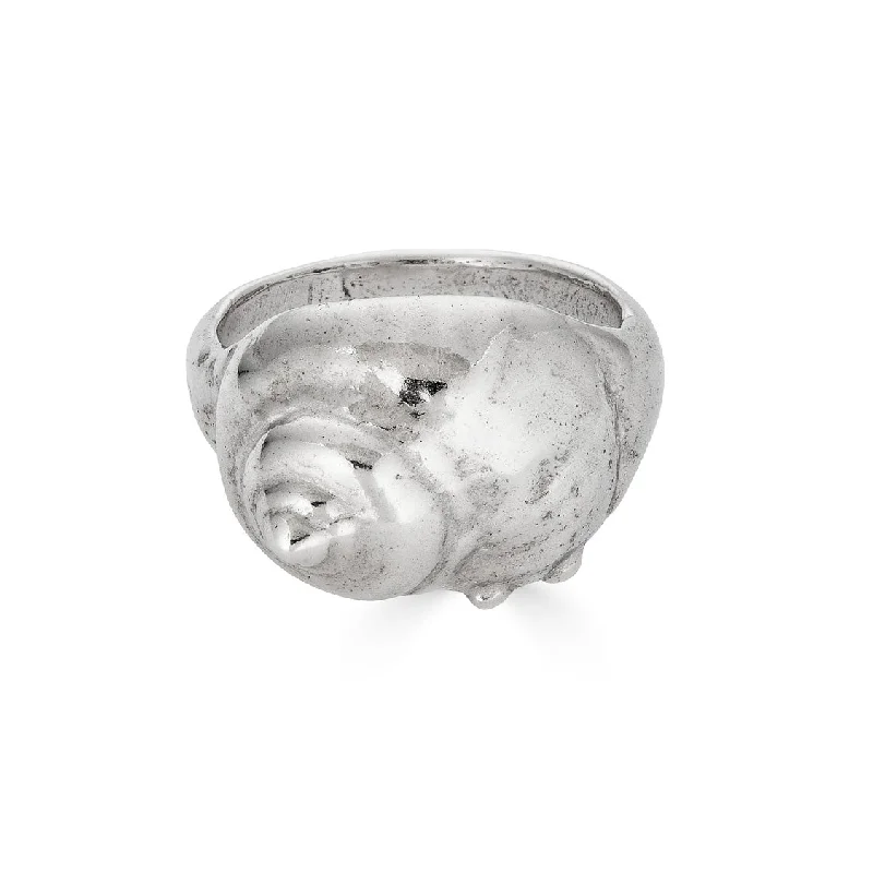 Ladies black diamond ring-Sea Snail Ring