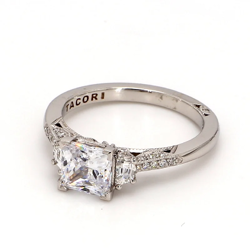 Ladies romantic engagement rings-Simply TACORI 3-Stone Engagement Ring