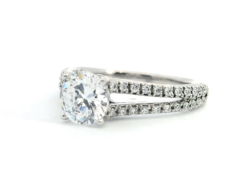 Ladies wedding and engagement rings-Pave Engagement Ring