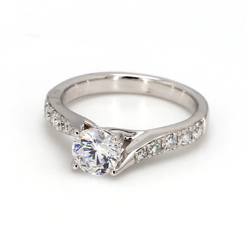 Ladies diamond engagement rings-Pave Engagement Ring