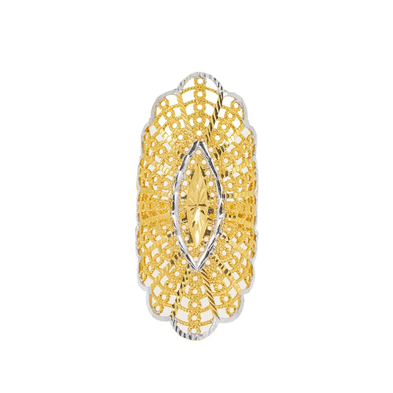 Ladies custom ring-22K Yellow Gold & White Gold Ring (6.2gm)