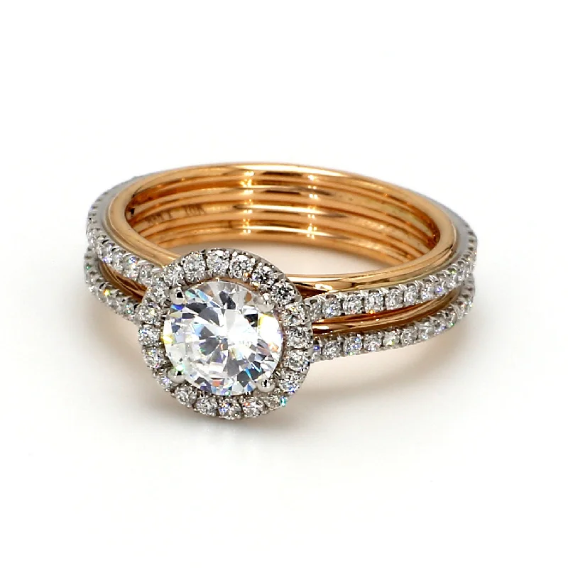 Ladies elegant diamond engagement rings-Halo Engagement Ring